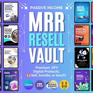 Passive Income eBook Bundle: MRR PLR Canva Templates + Mockups (Digital Download