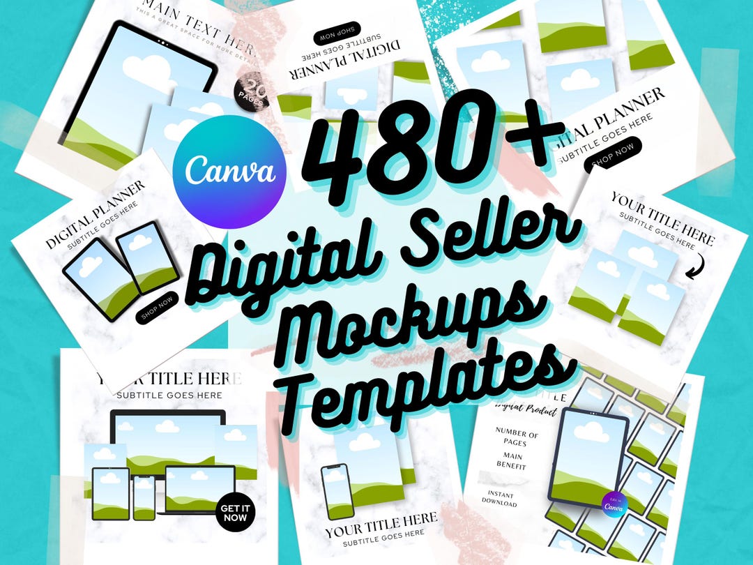480+ Digital Seller Mockup Templates | Editable in Canva for Product ...