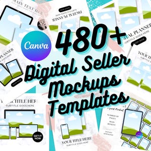 480+ Digital Seller Mockup Templates | Editable in Canva for product listings