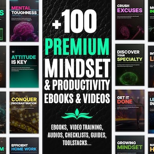 100+ Mindset & Productivity Courses Bundle | Ebooks, Videos | Personal Growth Pack