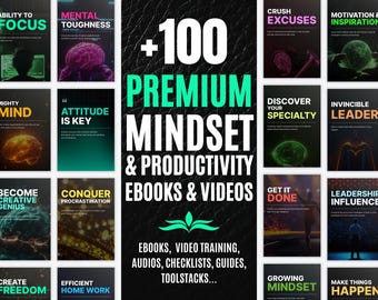 100+ Mindset & Productivity Courses Bundle | Ebooks, Videos | Personal Growth Pack