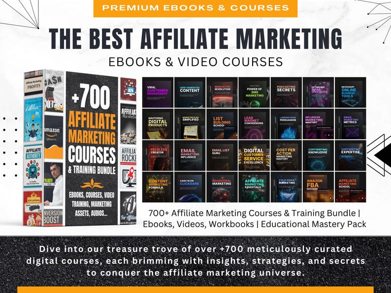 700+ Affiliate Marketing Courses & Training Bundle | Ebooks, Videos, Workbooks | Educational Mastery Pack image 2