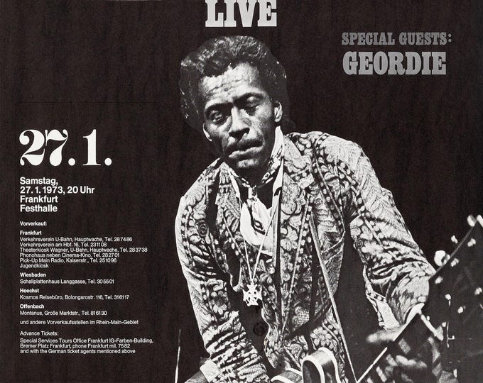 CHUCK BERRY Poster Print Wall Art - Vintage Rock Memorabilia