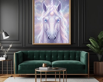 Unicorn Watercolour Painting Wall Art Print