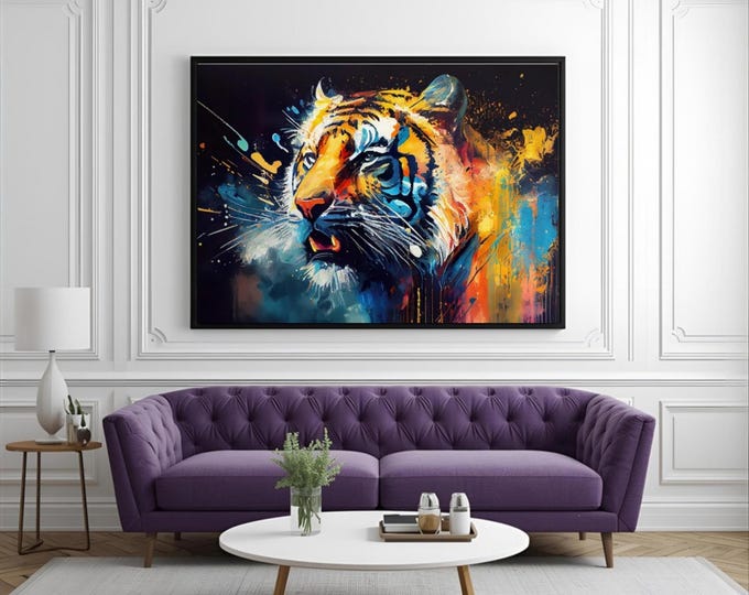 Tiger Landscape Watercolour Wall Print Art