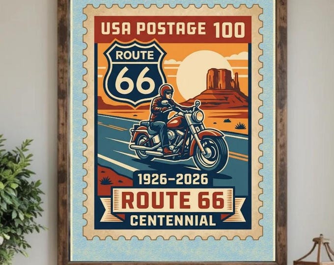Route 66 Wall Art Print  - Kitchen - Bar - Lounge, Large Poster Prints,