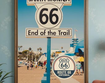 Route 66 Wall Art Print  - Kitchen - Bar - Lounge, Large Poster Prints,