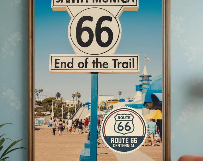 Route 66 Wall Art Print  - Kitchen - Bar - Lounge, Large Poster Prints,