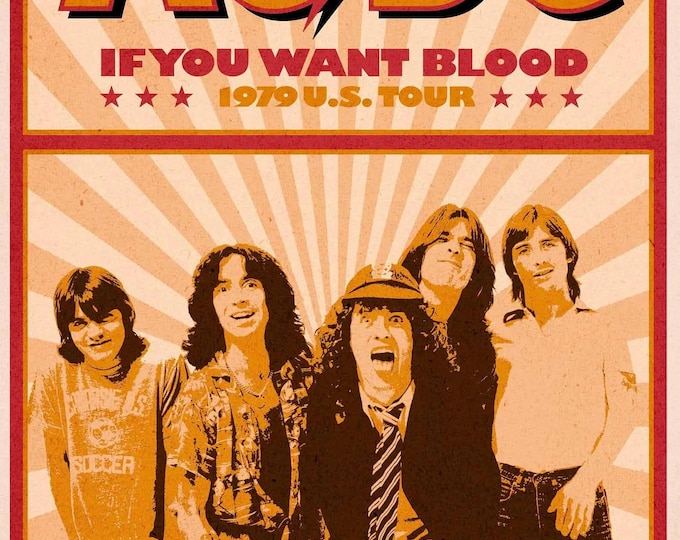 ACDC Poster Print Wall Art - Vintage Rock Memorabilia