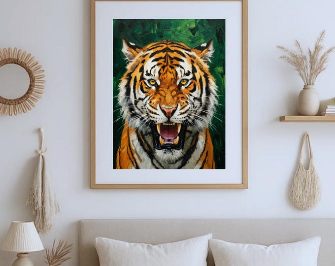 Tiger  Watercolour Art Painting Wall Print