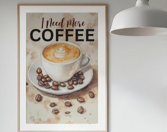 Coffee Wall Art Print -  - Kitchen - Coffee Bar - Coffee Shop - Barista