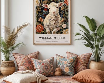 William Morris Lamb Art Print, William Morris Exhibition Print, William Morris Poster, Vintage Wall Art, Textiles Art, Vintage Lamb Print