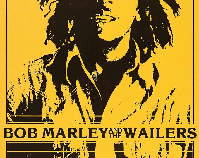 BOB MARLEY Poster Print Wall Art - Vintage Rock Memorabilia