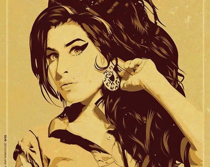 AMY WINEHOUSE Poster Print Wall Art - Vintage Rock Memorabilia