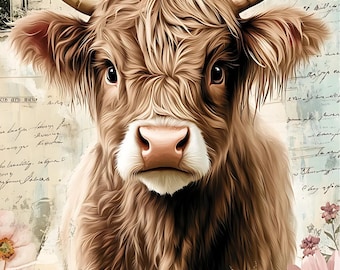 HIGHLAND COW ART