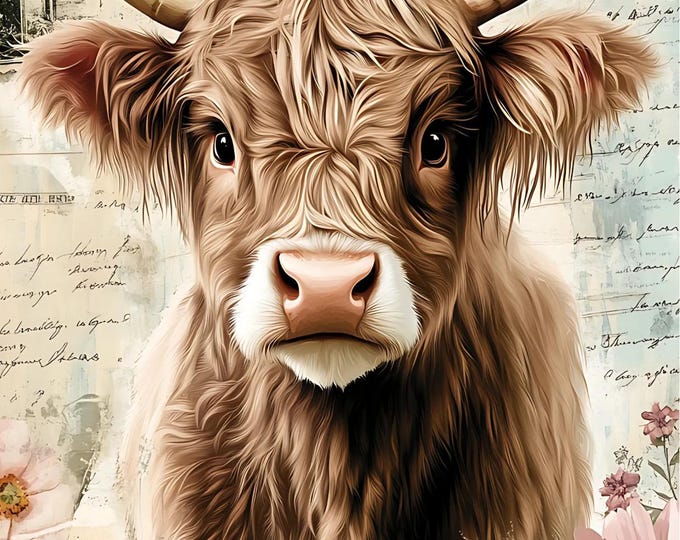 Highland Cow Bedroom /  Lounge Poster Print Wall Art, A1 - A4
