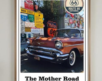 Route 66 Wall Art Print  - Kitchen - Bar - Lounge, Large Poster Prints,