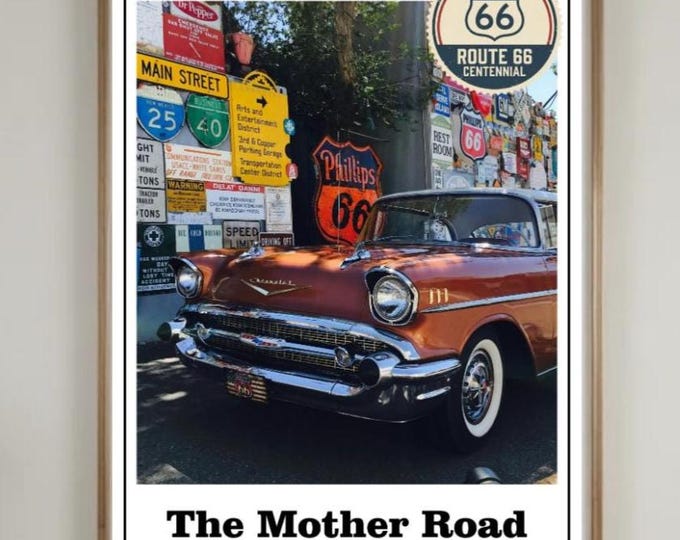 Route 66 Wall Art Print  - Kitchen - Bar - Lounge, Large Poster Prints,