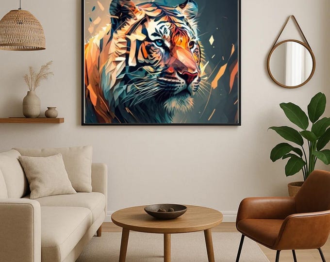 Tiger Landscape Watercolour Wall Print Art