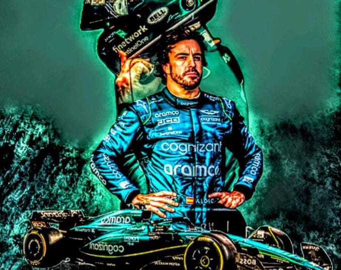 Fernando Alonso F1 Motor Racing Wall Art Poster Print