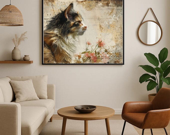 Cat Wall Art Print, Whimsical, Poster,
