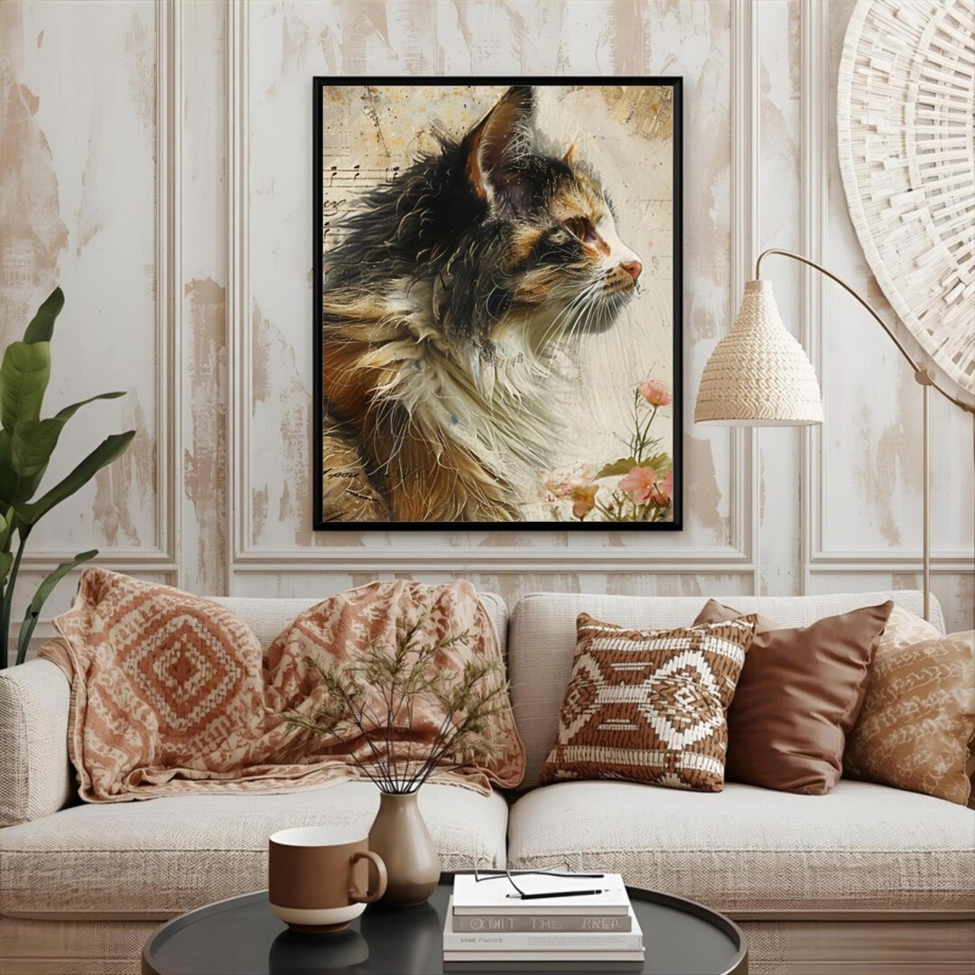 Tabby Cat Wall Art Print Watercolour - Etsy