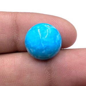 Beautiful Kingman Turquoise Cabochon - Arizona Kingman Turquoise Gemstone - Round Shape Gemstone - Ring Size Gemstone - 13x13x6mm - 7Ct