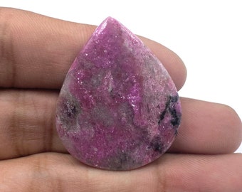 Rosa koboltkalcit cabochon - Koboltkalcit ädelsten - Päronformad ädelsten - Handgjord polerad ädelsten - 35x29x5mm - 42ct