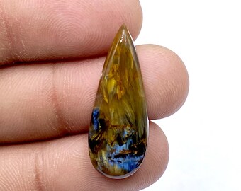 Beautiful Pitersite Cabochon - Pear Shape Gemstone - Multi Fire Pietersite Gemstone - Designer Pietersite Cabochon - 29x11x5mm - 13Ct