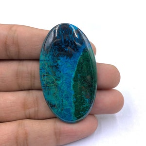 Attractive A One Quality Chrysocolla Cabochon - Azurite Chrysocolla Gemstone - Oval Shape Gemstone - 53x31x6mm - 93Ct