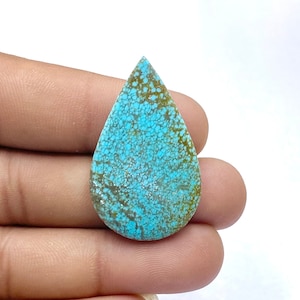 100% Natural Number Eight Turquoise Cabochon - Nevada Number 8 Turquoise Cabochon - Pear Shape Gemstone - 37x23x5mm - 26Ct