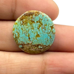 Top Rated Number Eight Turquoise Cabochon - Nevada Number 8 Turquoise Cabochon - Round Shape Gemstone - 21x21x4mm - 13Ct