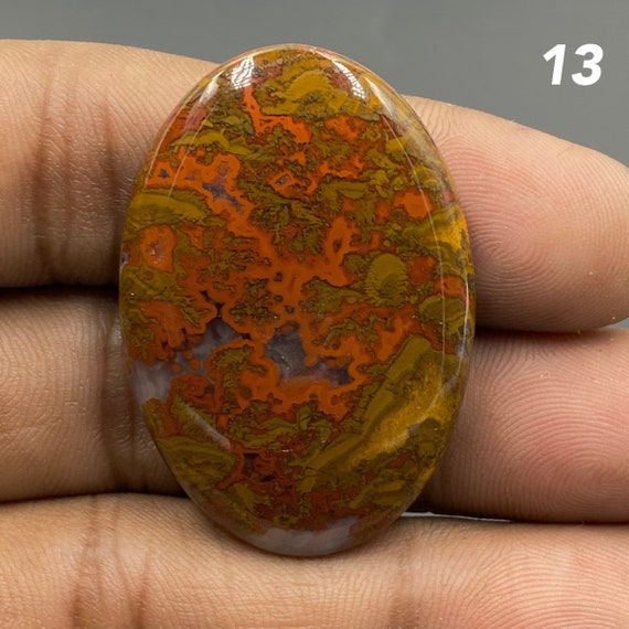Moroccan Seam Agate Cabochon 27.5 x 19.1 mm Oval Cabochon Gemstone Jewelry Supplies 23.3 carats