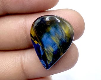 Beautiful Pitersite Cabochon - Pear Shape Gemstone - Multi Fire Pietersite Gemstone - Designer Pietersite Cabochon - 25x19x5mm - 17Ct