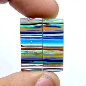 Californian Surfite Earring Pair Cabochon - Cornish Surfite Gemstone - Cushion Shape Cabochon - Matching Earring Pair - 25x10x5mm - 12Ct