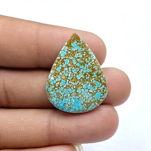 100% Natural Number Eight Turquoise Cabochon - Nevada Number 8 Turquoise Cabochon - Pear Shape Gemstone - 30x23x4mm - 18Ct