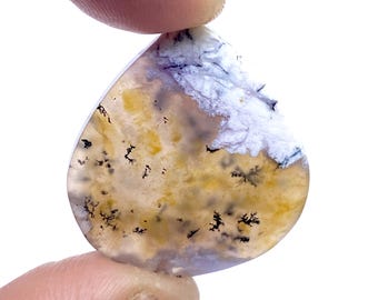 Attraktiver Dendriten Opal Edelstein - Birnen Form Cabochon - Handgemachter Edelstein - 29x26x5mm - 30Ct