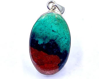925 SILVER PENDANT - Sonora Sunrise Silver Pendant - 92.5 Statement Sterling Silver - Oval Shape Tricolour Sonora Sunrise Pendant - 31x21mm