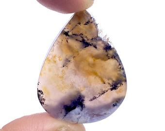 Attractive Dendrite Cabochon - Dendritic Opal Gemstone - Pear Shape Cabochon - Handmade Loose Gemstone - 34x25x5mm - 32Ct