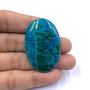 Attractive A One Quality Chrysocolla Cabochon - Azurite Chrysocolla Gemstone - Oval Shape Gemstone - 45x30x7mm - 95Ct