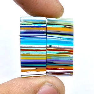 Californian Surfite Earring Pair Cabochon - Cornish Surfite Gemstone - Cushion Shape Cabochon - Matching Earring Pair - 25x11x4mm - 12Ct