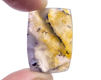 Attractive Dendrite Cabochon - Dendritic Opal Gemstone - Cushion Shape Cabochon - Handmade Loose Gemstone - 29x19x5mm - 28Ct