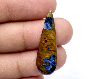 Beautiful Pitersite Cabochon - Pear Shape Gemstone - Multi Fire Pietersite Gemstone - Designer Pietersite Cabochon - 34x11x6mm - 15Ct