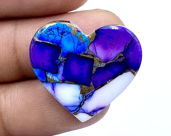Violet Azure Rose With Blue Dahlia Turquoise - Heart Shape