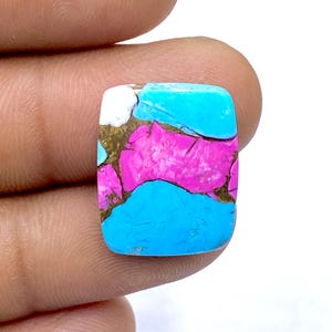 Cotton Candy Composite Turquoise - Cushion Shape Turquoise - Kingman Turquoise - Handmade Gemstone - 20x16x4mm - 12Ct