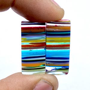 Californian Surfite Earring Pair Cabochon - Cornish Surfite Gemstone - Cushion Shape Cabochon - Matching Earring Pair - 25x11x4mm - 12Ct