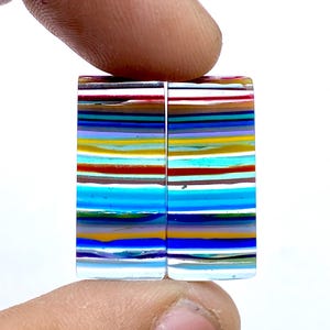 Californian Surfite Earring Pair Cabochon - Cornish Surfite Gemstone - Cushion Shape Cabochon - Matching Earring Pair - 24x11x4mm - 11Ct