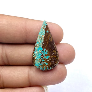 100% Natural Number Eight Turquoise Cabochon - Nevada Number 8 Turquoise Cabochon - Pear Shape Gemstone - 33x18x5mm - 20Ct