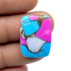 Cotton Candy Composite Turquoise - Cushion Shape Turquoise - Kingman Turquoise - Handmade Gemstone - 23x17x4mm - 16Ct