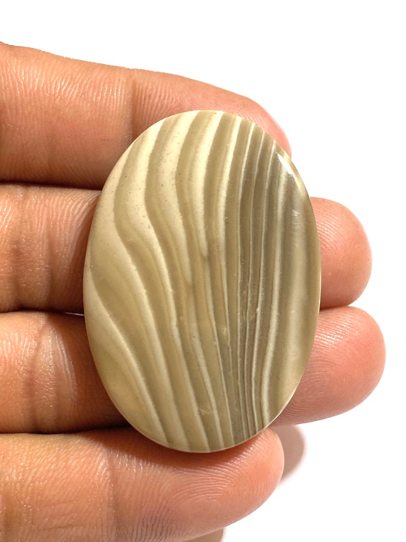 Polish Flint Cabochon Gemstone Oval Shape Cabochon...48x33x6mm Approx 90Ct